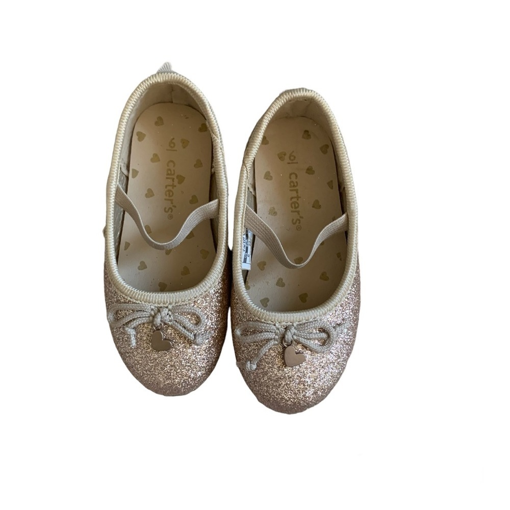 Carters Sparkly Gold Mary Jane Slip On Shoe NWT Size 6